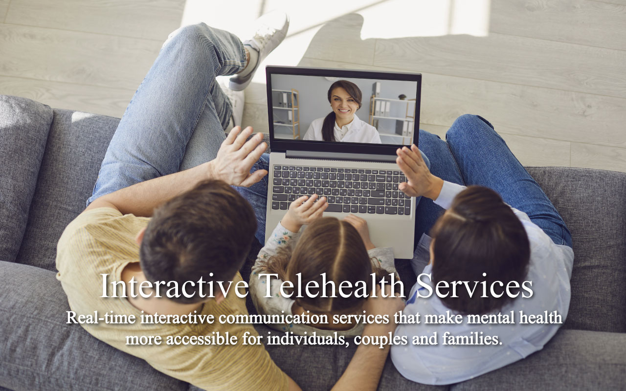 Real-time interactive communication services that make mental health more accessible for individuals, couples and families.